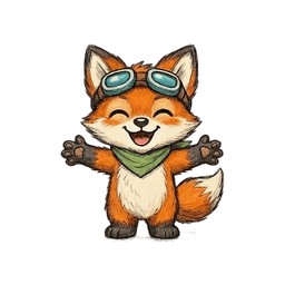 Scouty mascot with celebrating expression