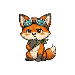 Scouty mascot with thinking expression