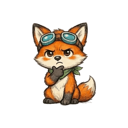 Scouty mascot with thinking expression