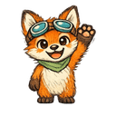 Scouty mascot with waving expression