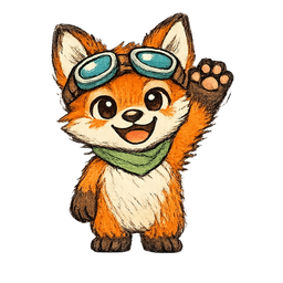 Scouty mascot with waving expression