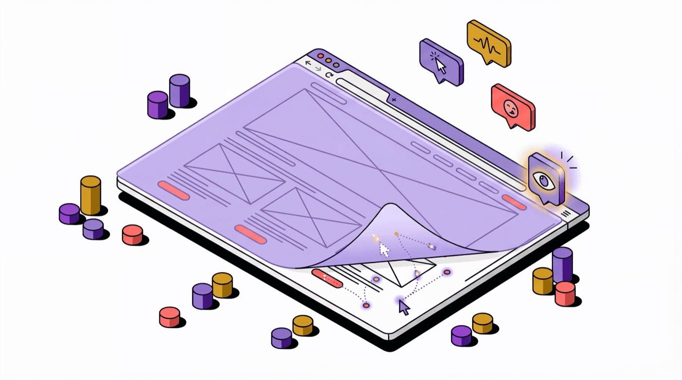 Isometric illustration of the OpenScouter Chrome extension capturing data streams