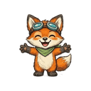 Scouty mascot with celebrating expression